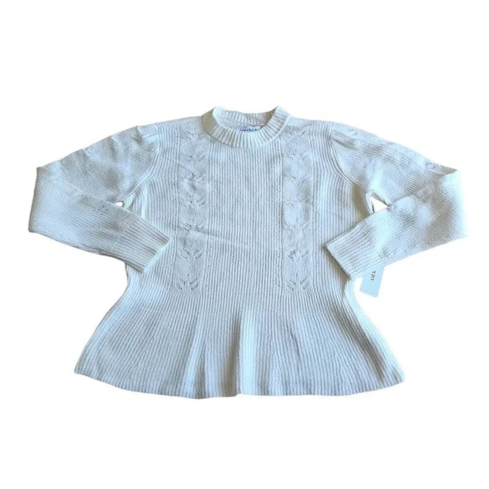 Liz Claiborne womens Sz XXL cream knit pullover sweater